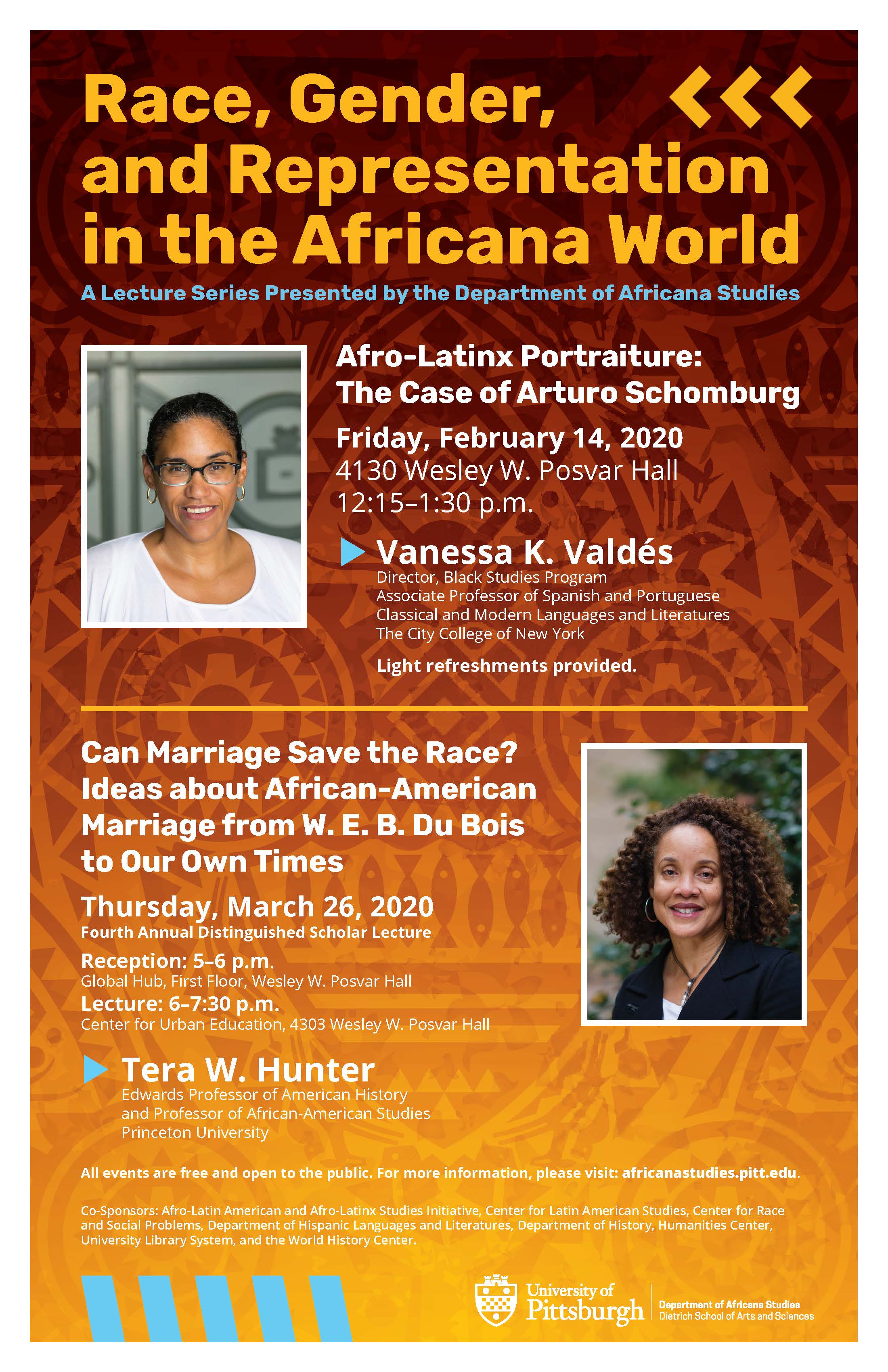 Poster for lecture series - Race, Gender, and Representation in the Africana World 